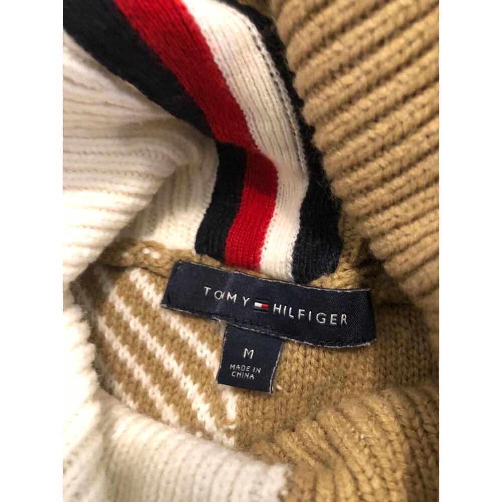 Tommy Hilfiger Tunic Sweater Women's M White Beige Eclectic Grandpa Streetwear - Picture 5 of 9